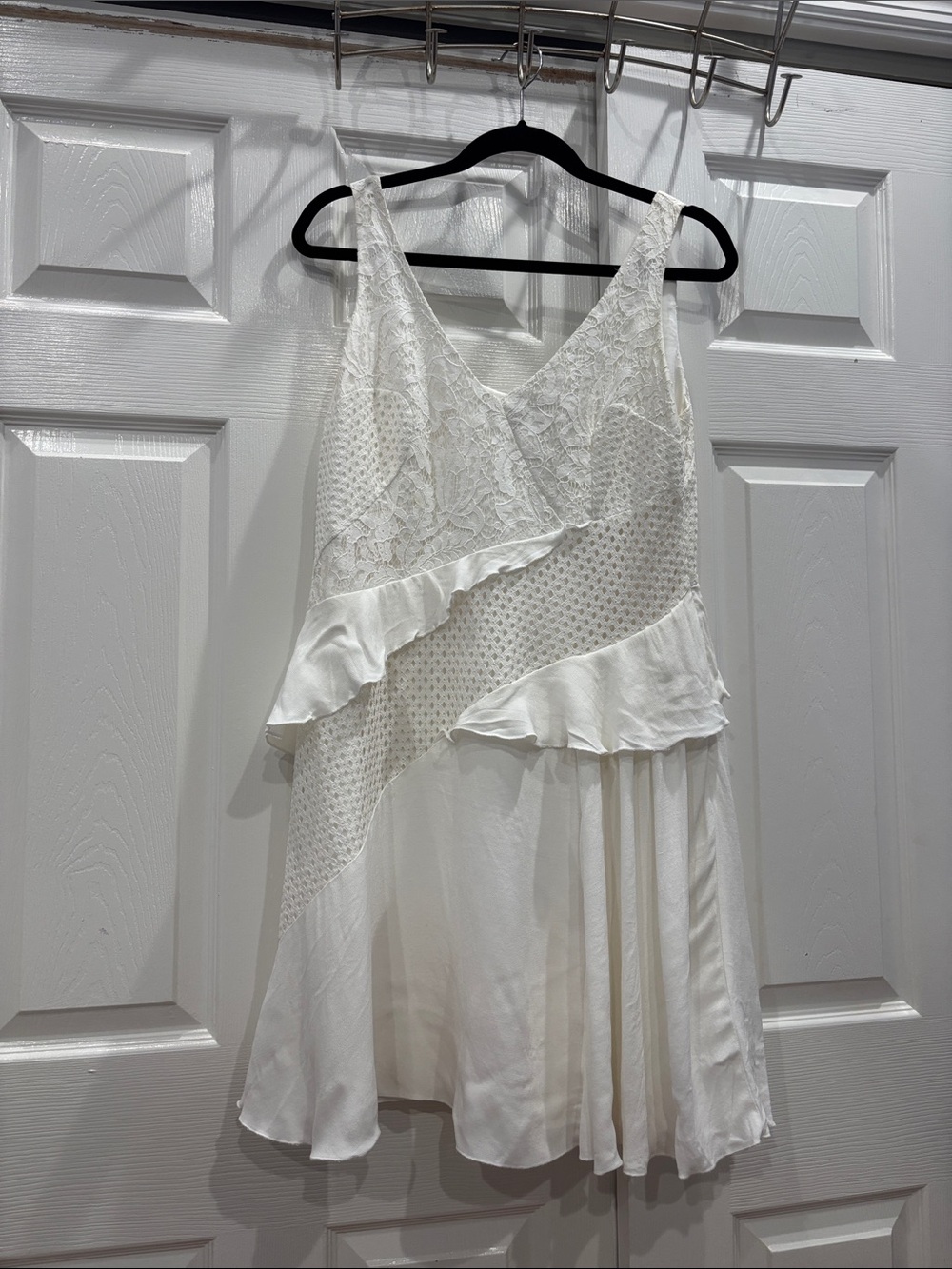 Women’s White Ruffle Lace Dress - Elegant Summer Dress